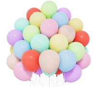 Ballons Arc-En-Ciel, Lot 50 Ballons Arc-En-Ciel 30,5 Cm Couleurs Assorties, Ballon Multicolores En Latex Mat Pour Femmes, Filles Et Enfants Pour Thème Multicolore Fête d'Anniversaire Saint-Valentin