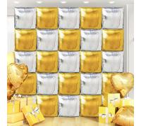 Ballons Argentés Métalliques Helium - 5 Pièces Géants en Aluminium 4D de 19 Pouces Carrés pour Mariages, Anniversaires, Fêtes, Baby Shower