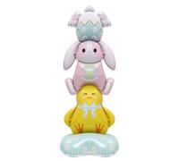 Ballons autoportants en aluminium pour décoration de fête de Pâques, ensemble de lapin poussin de 71,1 cm avec design en aluminium, décoration de jardin avec style festif, kit de décoration