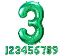 Ballons Chiffre de 3 ans - 101 CM Vert Ballon Anniversaire Décoration d'anniversaire Ballon Helium Anniversaire Ans Deco Anniversaire