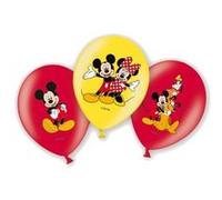 Ballons de baudruche anniversaire : 6 ballons Mickey et ses amis
