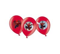 Ballons de baudruche Spiderman - AMSCAN - Set de 6 ballons en latex pour anniversaire garçon de 8 ans et plus
