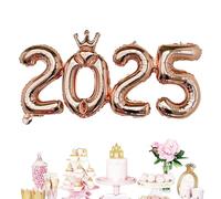 Ballons en aluminium 2025,Ballons en aluminium numérotés 2025 - Décor des Fêtes en | Ballon numéro du nouvel an, fournitures pour les fêtes du nouvel an, décorations nou