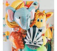 Ballons en aluminium 3D en forme de tête d'éléphant, girafe, tigre, lion, animaux de la jungle, décorations de fête d'anniversaire, cadeau pour enfants, jouet, ballons à l'hélium Style A