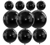 Ballons en Aluminium 4D Noir,10 Pièces Ballon Noir Métal Ballon,ballon Argenté Métallique,XXL Ballons Noirs pour fête prénatale, anniversaire, Nouvel An, décoration de mariage, anniversaire