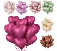 Ballons en aluminium en forme de coeur d'amour, 18 pouces, rose, rouge, rose, mariage, Saint Valentin, fournitures de fête pour filles, travailleurs, 10 pièces metallic champagne