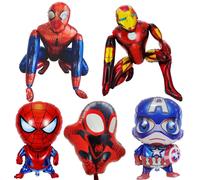 Ballons en aluminium super-héros pour décoration de fête d'anniversaire, fournitures de fête d'anniversaire pour enfants, décoration de fête de naissance, grand ballon 3D 1set