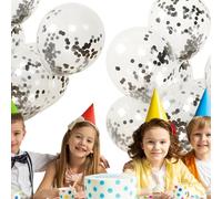 Ballons en latex à confettis dorés, ballons à paillettes pour fête - Ballons à confettis en latex de 30,5 cm - Décoration de fête avec ballon à paillettes multicolores transparentes