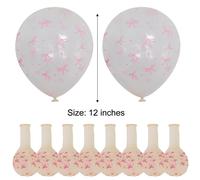 Ballons en latex avec motif de rubans - Ballons décoratifs ronds - Paquet de 50 - 30 cm - Transparents - Fête des Mères
