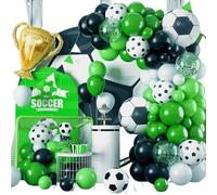 Ballons en Latex noir, blanc et vert sur le thème du Football, 121 pièces, Kit arc guirlande for, fournitures de décoration for fête d'anniversaire, mariage Pour Championnat Monde Fête