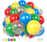 Ballons en latex rouge, jaune, bleu, vert, 30,5 cm, rouge, bleu, vert, confettis colorés pour fête prénatale, carnaval, cirque, anniversaire, décoration de fête de mariage