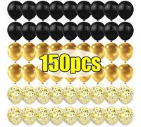 Ballons gonflables en Latex à paillettes brillantes, noir et or, pour fête de mariage, anniversaire, noël, fournitures de décoration pour la maison, vente en gros 15pcs