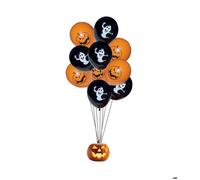 Cesar Ballons Halloween 10330 - Sachet de 10 Ø 23 cm Motifs Fantôme & Citrouille Orange/Noir