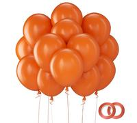 Ballons Latex 12 Pouces Orange Mat 110 Pcs et Rubans Déco Fête Anniversaire
