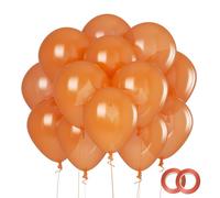 Ballons Latex 12 Pouces Orange Nacré 110 Pcs avec Rubans pour Anniversaire