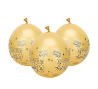 Ballons Latex 20Pcs, Noir et Doré, 30cm - Motifs Anglais Joyeux Anniversaire, Décoration Fête et Anniversaire (Ou)