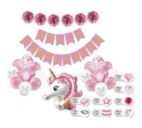 Ballons - Licorne - Lot de 26 - Guirlande Joyeux Anniversaire - Multicolore - Hélium