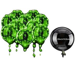 Ballons lumineux transparents, lot de 10, éclairage LED pour événements, vert, lot de 10 pièces
