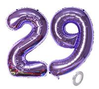 Ballons nombre 29, ballon nombre 29 lilas ballons 29e anniversaire decoration Femme ballons feuille 29 ballons nombre 29 lilas XXXL 40" géant gonflable hélium ballon 29 ans decoration Femme