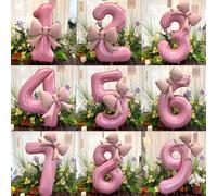 Ballons numériques roses en aluminium avec nœud papillon, 40 pouces, pour filles, décor de fête d'anniversaire, de mariage, numéro, fourniture d'accessoires Photo pour fête HG9129-6
