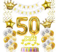 Ballons Or Anniversaire 50 Ans - Homme et Femme - Décoration Gateau et Déco