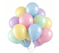 Ballons Pastel, 100 Pièces Ballons Anniversaire Latex Helium avec Ballon Rose Bleu Vert Jaune pour Decoration Anniversaire Mariage Gender Reveal Bapteme Baby Shower Fille Enfant Fête, 12 Pouces