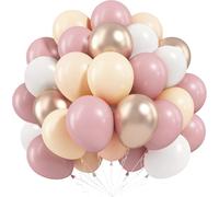 Ballons Rétro Rose Beige, 60 Pièces Ballon Anniversaire de Baudruche Rétro Rose Sable Blanc, 12 Pouces Ballons Décorations pour Anniversaire Saint-Valentin Douche Nuptiale Fiançailles Baby Shower