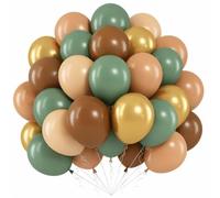 Ballons verts et dorés, 30,5 cm Sage Vert Brun Beige Métalliques Or Olive Or pour anniversaire, fête prénatale, mariage, fête de la jungle, décoration de safari