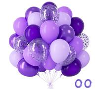 Ballons Violet 60 Pièces, Ballon violet foncé Macaron Kpop avec Ballons Lilas Métalliques Demon Hunters, Ballon Helium pour Enfant Fille Baby Shower Mariage Deco Anniversaire Gender Reveal, 12 Pouces