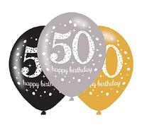 BALLOON pk6 27cm Age 50 Sparkl