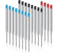 Ballpoint Pen Refills, Pack Of 20, Universal Ink Refills Length 10 Cm, Medium Point 1.0 Mm Compatible With Parker Ballpoint Pens (8 Blue + 8 Black + 4 Red)