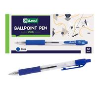 Ballpoint Pen With Ergonomic Rubber Grip For Office And Home, Line Thickness 0.7mm, Blue, Pack Of 12