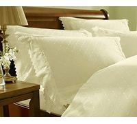 Balmoral Lot de 2 taies d'oreiller de Luxe en Percale brodées, crème, 75 x 50 x 0.5 cm