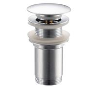 Balneo Bonde de Lavabo Laiton Universelle - Bonde de Lavabo Pop Up Longue - Bonde de Lavabo Pop Up Céramique Blanche - Bonde de Lavabo sans Trop-Plein - 4 Joints, Klik K