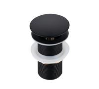 BALNEO Bouchon Évier Universel Click Cone Pop-Up Noir, Laiton, Antirouille, 4 Joints, Jeu de Becs, 66mm X G1 1/4, sans Trop-Plein, Click A