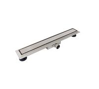 BALNEO Caniveau de Douche 80cm en Acier Inoxydable Brossé, Siphonique, Argenté, Double Face 2en1, Profondeur 52mm, Capacité 55l/Min, Inclus Pieds de Montage et Crochet, Certifié d'Hygiène INH