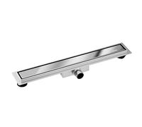Balneo Caniveau de Douche Duplex Next Double Face - Panneau 2en1 - Grand Bac de Décantation - Facile à Installer - pour Carrelage ou Marbre - 7x60x5,2 cm - Imitation Miroir Argent