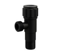 Balneo Robinet d'angle balnéo en acier inoxydable Noir 1/2 x 1/2, raccord de robinet, Robinet d'angle durable avec mécanisme à champignon, Inoxydable et universel pour salle de bain et cuisine