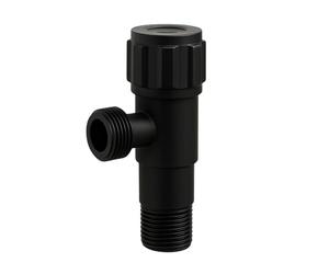 Balneo Robinet d'angle balnéo en acier inoxydable Noir 1/2 x 3/4, raccord de robinet, Robinet d'angle durable avec mécanisme à champignon, Inoxydable et universel pour salle de bain et cuisine