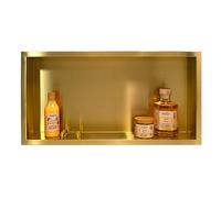 Balneo Wall-Box ONE Gold Niche Inox 60x30x7cm, Or, Douche Étanche, Installation Flexible, Ustensiles Salle de Bain, Sans Carrelage
