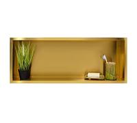 Balneo Wall-Box ONE Gold Niche Inox 90x30x7cm, Douche Murale Dorée Étanche, Installation Flexible, Ustensiles Salle de Bain, Sans Carrelage