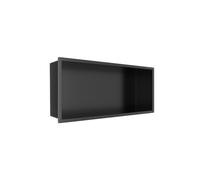 Balneo Wall-Box One Niche de Douche Murale en Acier Inoxydable Noir, Niche de Douche Étanche, Installation Flexible, 45x20x10cm Noire, Niche pour Ustensiles de Salle de Bain, sans Carrelage