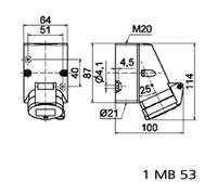 BALS BALS Prise murale 16A 3p 230V 6h IP44 119 Quantité:1