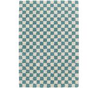 BALTA Tapis Shaggy Damier, Tapis rectangulaire d'intérieur pour Le Salon - la Chambre, Doux et Confortable, Facile d'entretien, épaisseur 30 mm, Polypropylène, 200x290 cm, Turquoise