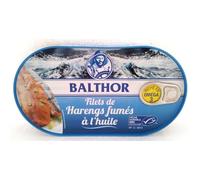 BALTHOR Filets de Harengs Fumés à l'Huile 190 g - Pêche Durable MSC, Riche en Oméga 3, Conserve Artisanale - Lot de 4