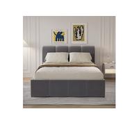 BALTIMORE - Lit nuage coffre 160x200cm velours gris