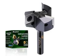 BALUGAEA Fraise à planer pour défonceuse avec tige de 8 mm - Diamètre de coupe de 39 mm - Équipé de 3 lames interchangeables en carbure de tungstène 12 x 12 mm - Fraises pour fraisage plan, rainurage