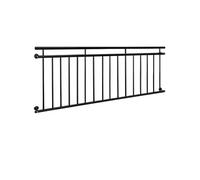 Balustrade Française 90x225 cm avec 16 Barreaux de Remplissage, Noir Mat et