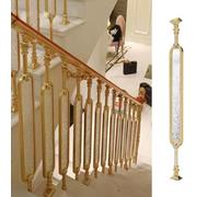 Balustres d'escalier en aluminium avec verre trempé,garde-corps intérieur | Remplacement de rampe d'escalier décorative en or,for colonne de rampe d'escalier de maison(Clear,95cm 10pcs)