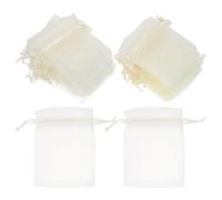 Baluue 100pièces Lot Sachets Organza Transparents Légers et Résistants Pochons à Dragées Bonbons et Bijoux avec Cordon Coulissant pour Mariage Fête et Baptême